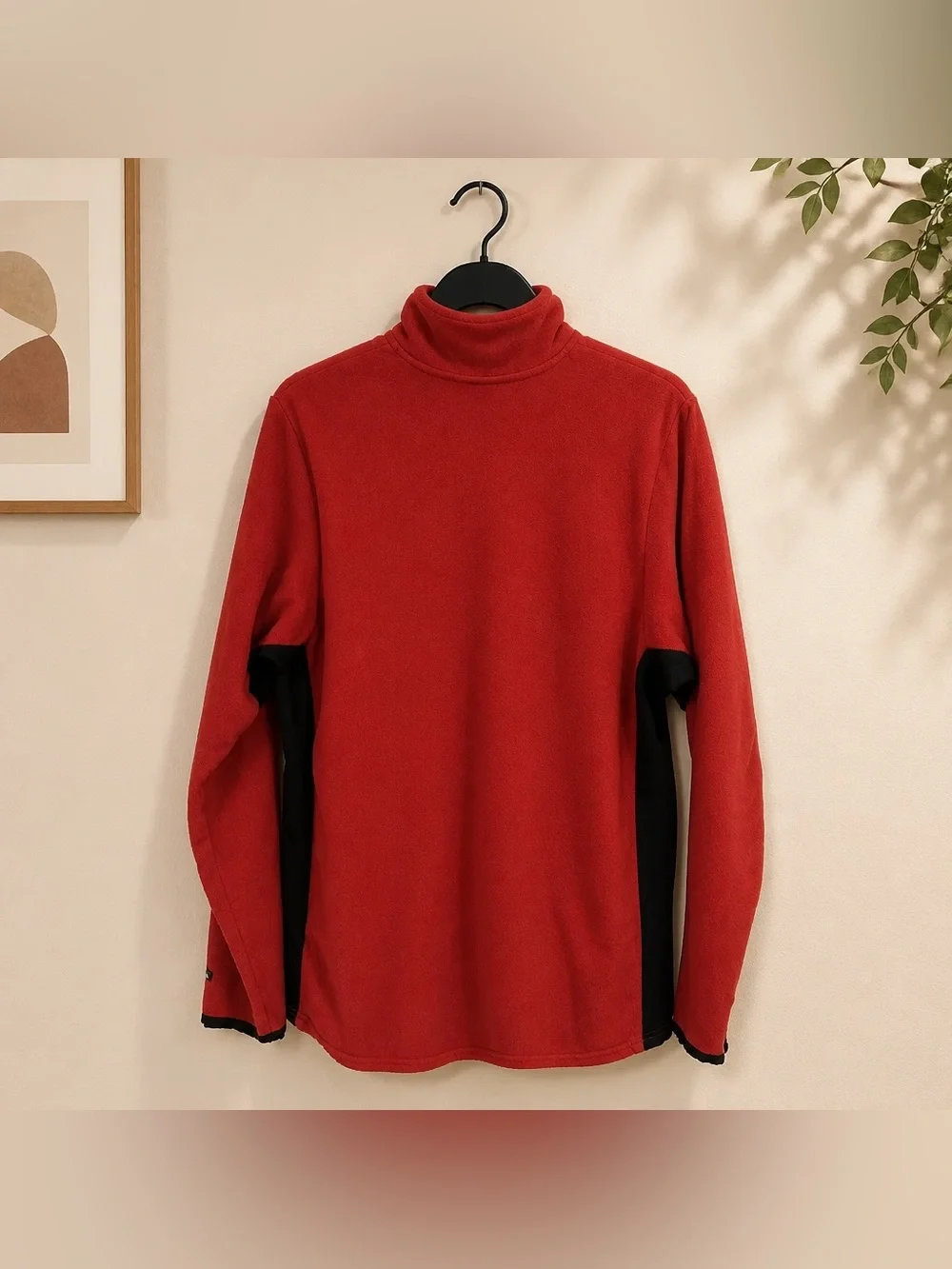 VTG 90’s Nike Fit 1/4 Zip Pullover Performance Fleece Red, Black Stretch Sides